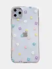 Белый прозрачный чехол с дизайном сердечек и цветовiPhone11,11Pro,11ProMax,XS,XSMax,XR,X,7/8Plus