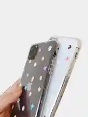Белый прозрачный чехол с дизайном сердечек и цветовiPhone11,11Pro,11ProMax,XS,XSMax,XR,X,7/8Plus