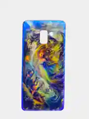 Голубой чехол Samsung Galaxy A8+ (A8 Plus), Самсунг Галакси А8+ (А8 Плюс) силиконовый с рисунком
