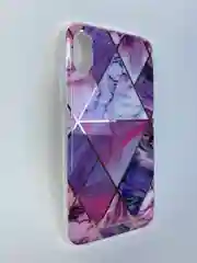 Фуксия чехол накладка принт мрамор геометрия Apple iPhone Х