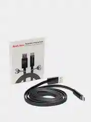 Черный usb кабель c Quick Charge на 3A, длина 1,5 м / Micro-USB / Type-C / Apple Lightning
