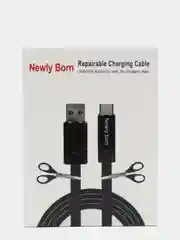 Черный usb кабель c Quick Charge на 3A, длина 1,5 м / Micro-USB / Type-C / Apple Lightning