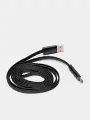 Черный usb кабель c Quick Charge на 3A, длина 1,5 м / Micro-USB / Type-C / Apple Lightning