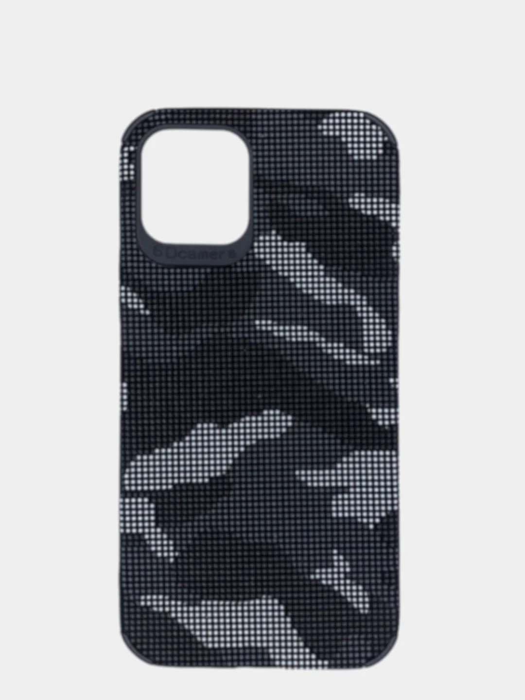 Черный чехол iPhone 12 / 12 Pro силиконовый камуфляж