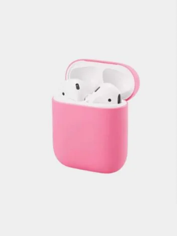 Розовый силиконовый чехол для наушников AirPods 2