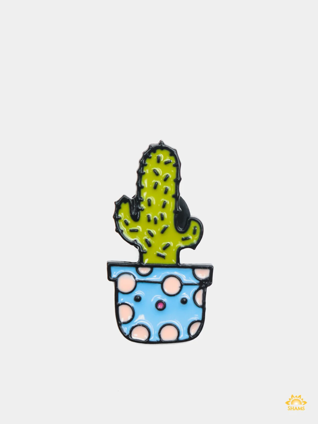 Розовый металлический пин-значок " Cactus"
