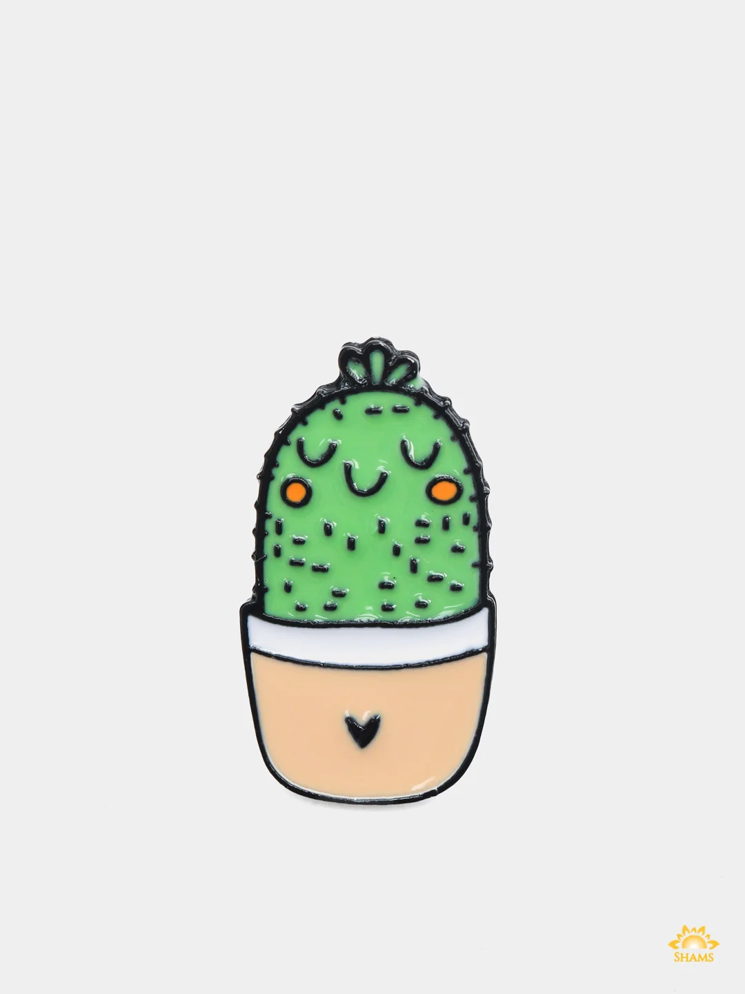 Красный металлический пин-значок " Cactus"