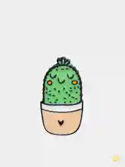 Красный металлический пин-значок " Cactus"