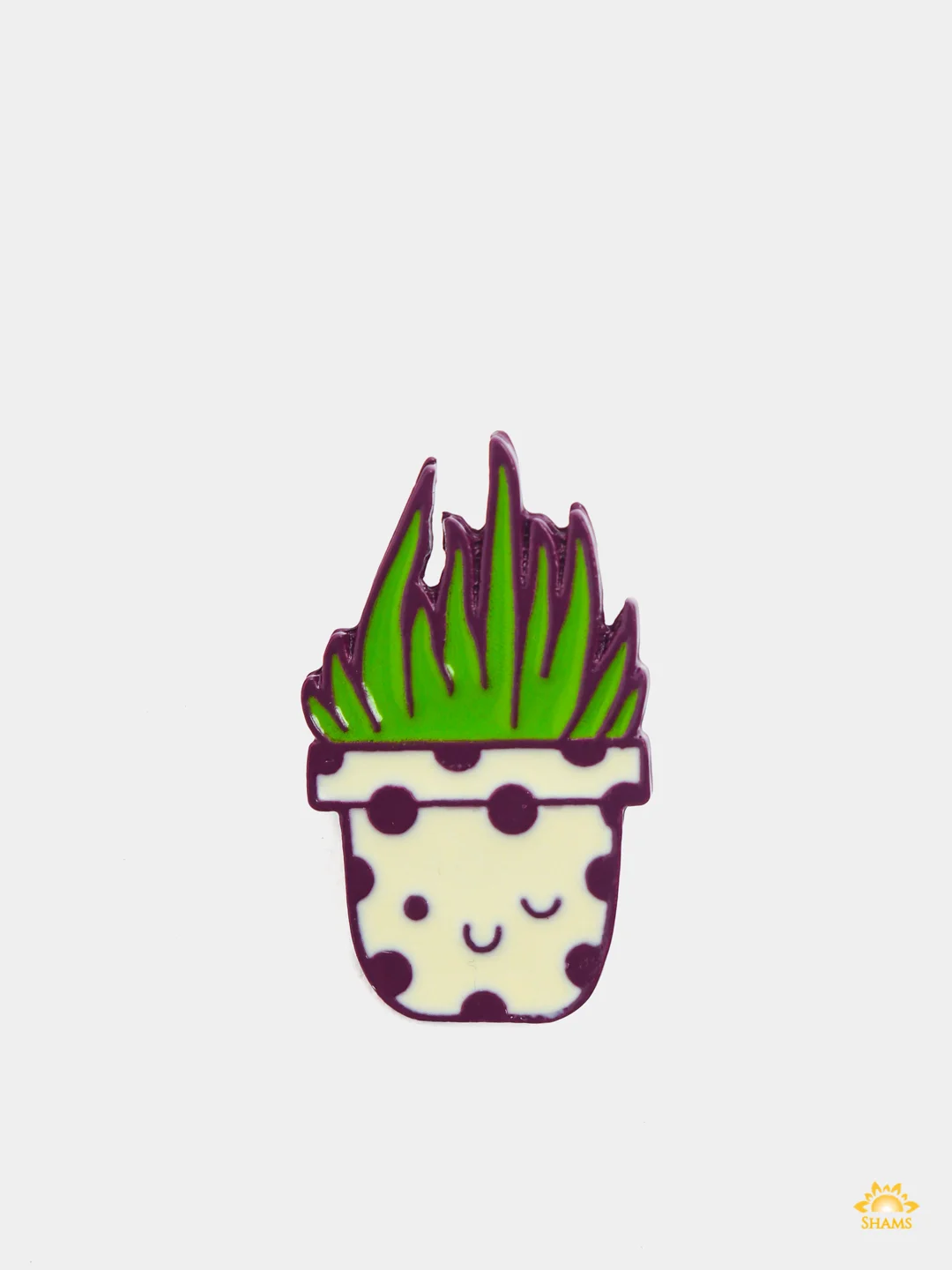 Фиолетовый металлический пин-значок " Cactus"