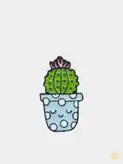 Зеленый металлический пин-значок " Cactus"