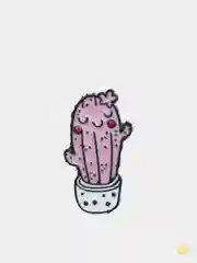 Желтый металлический пин-значок " Cactus"