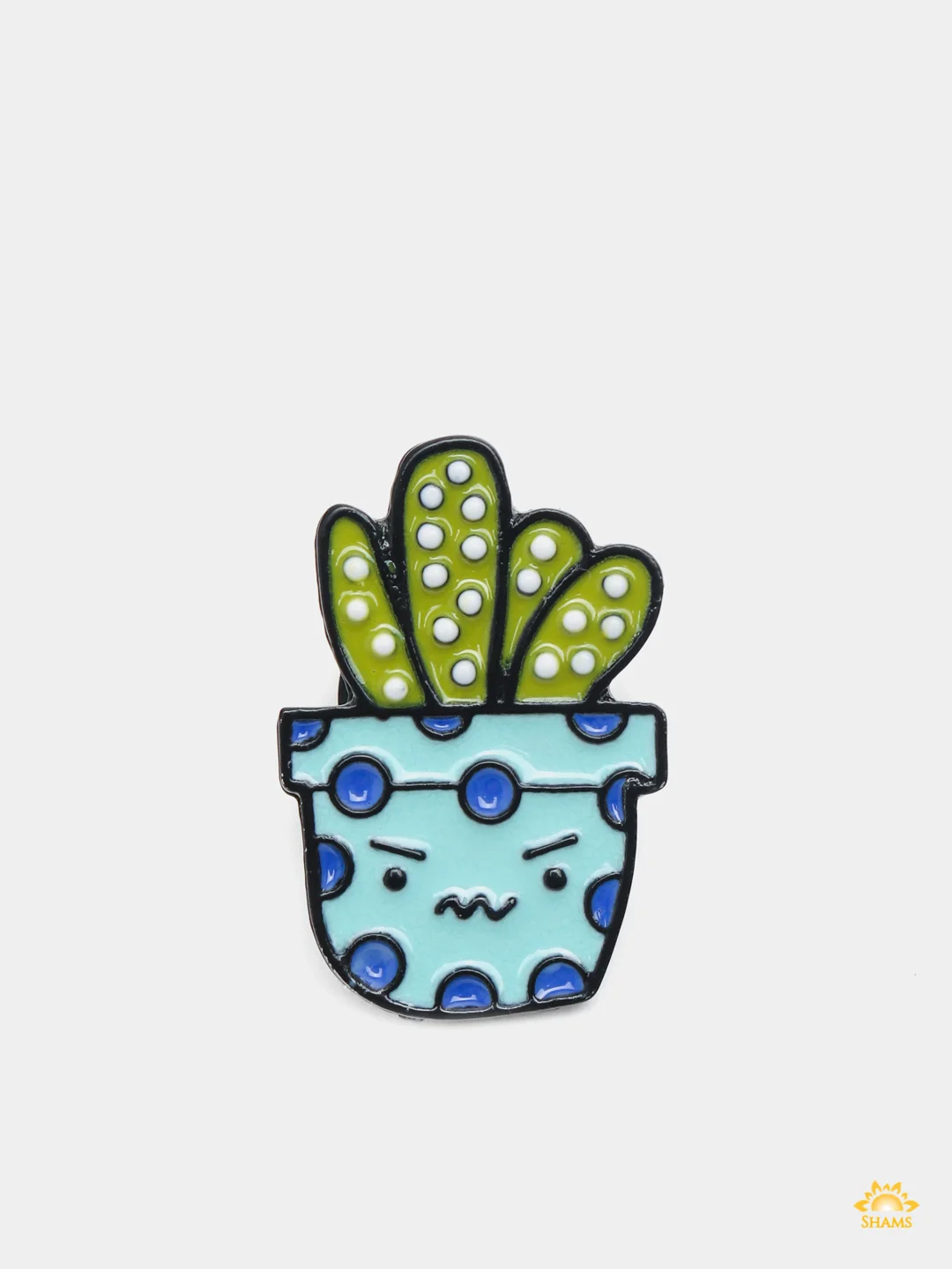 Синий металлический пин-значок " Cactus"