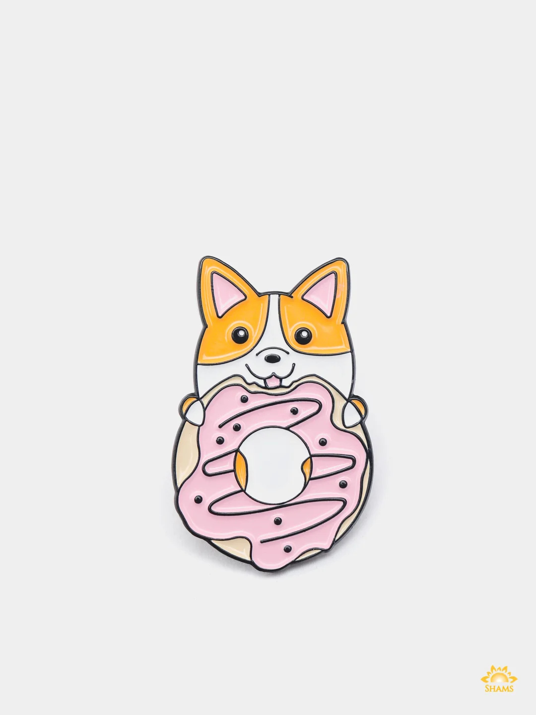 Красный металлический пин-значок "Cute cat"