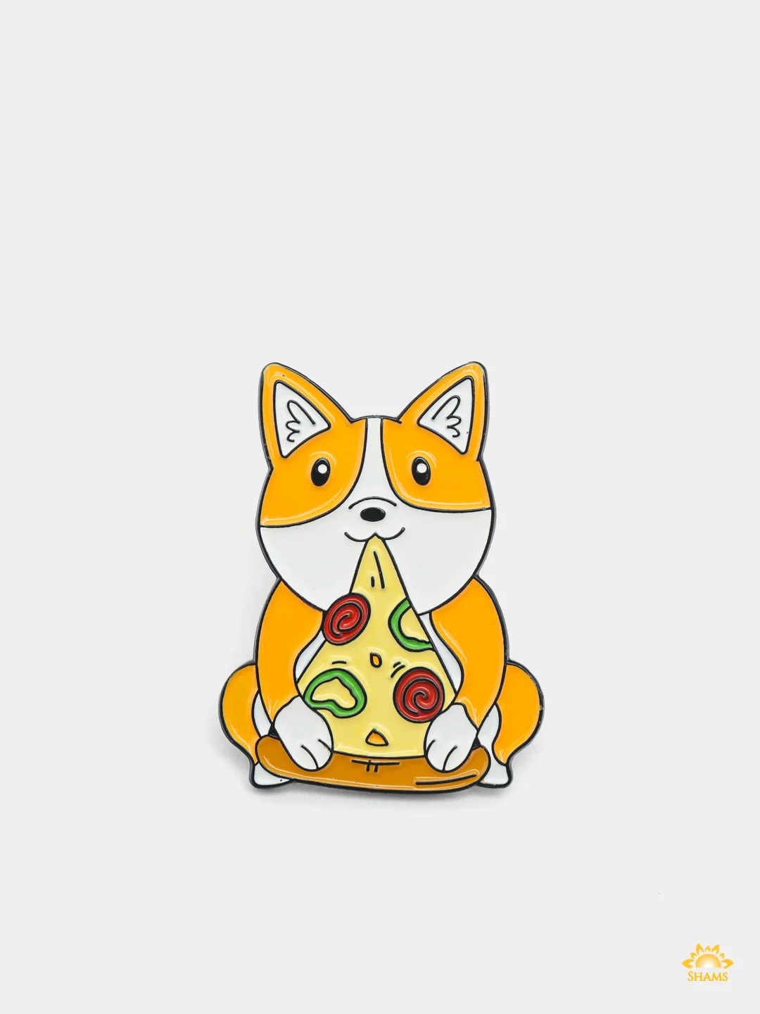Желтый металлический пин-значок "Cute cat"