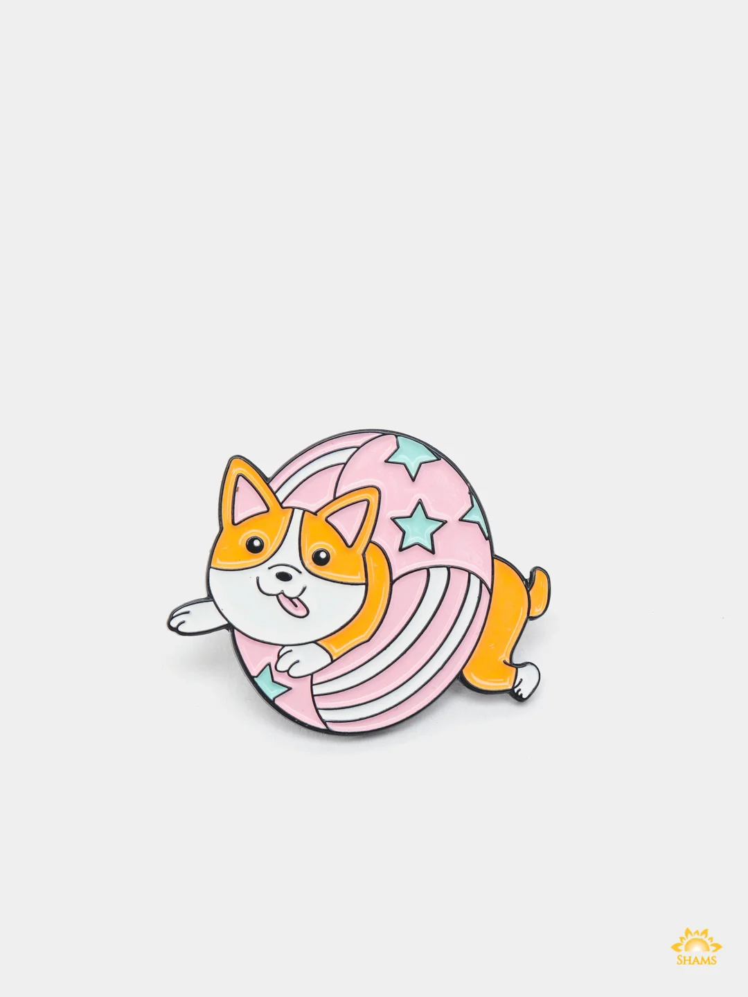 Белый металлический пин-значок "Cute cat"