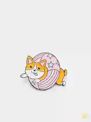 Белый металлический пин-значок "Cute cat"