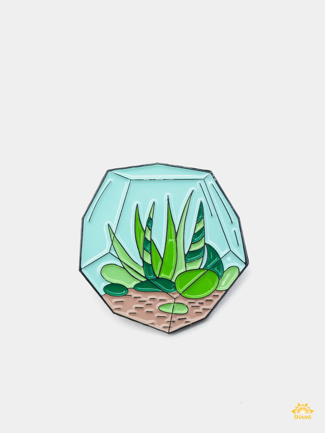 Серый металлический пин-значок " Plant"