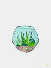 Серый металлический пин-значок " Plant"