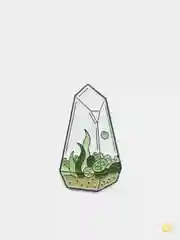 Угольный металлический пин-значок " Plant"