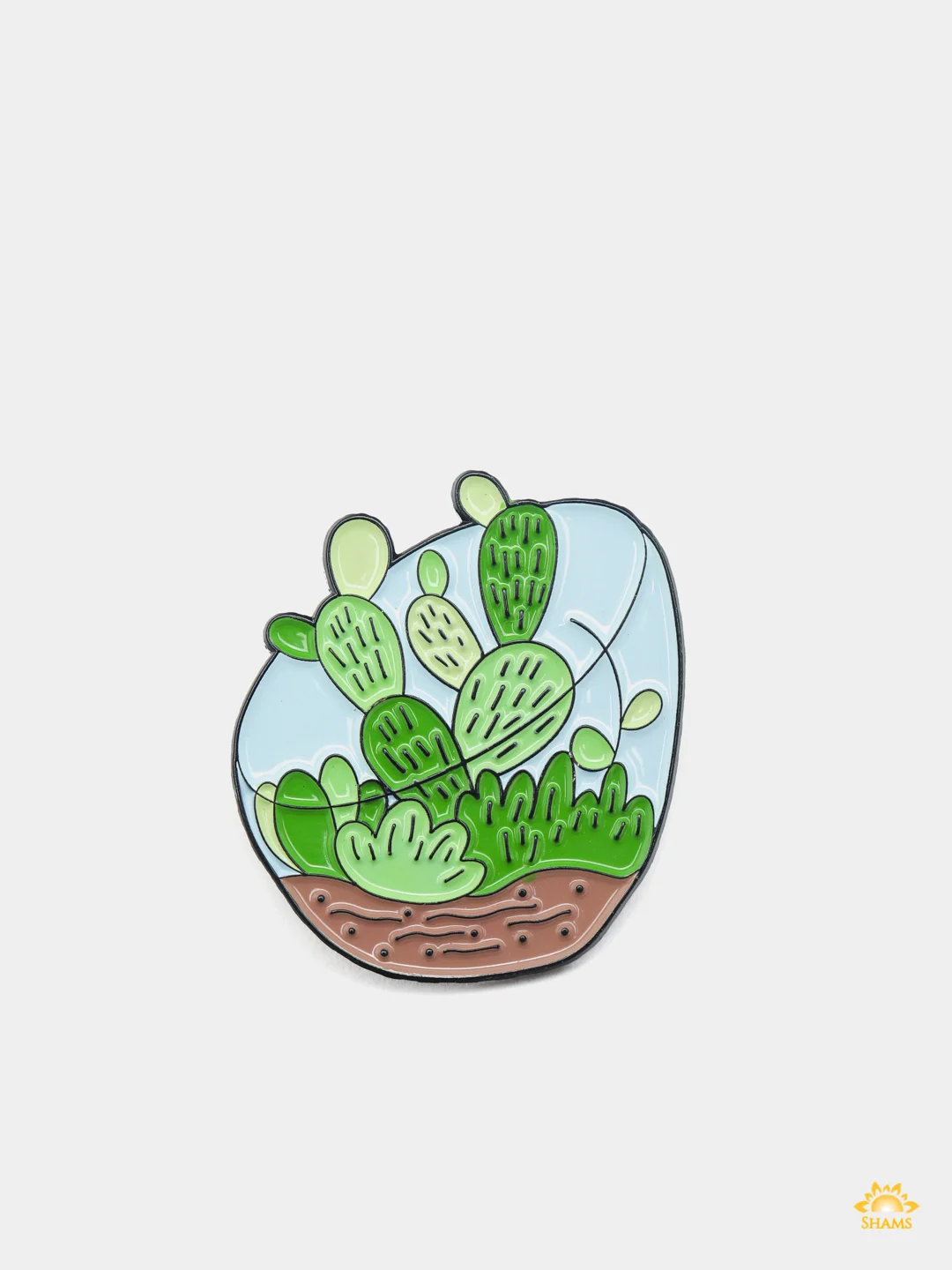 Черный металлический пин-значок " Plant"