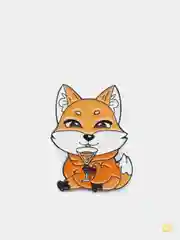 Серебряный металлический пин-значок "Little Fox"
