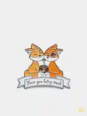Угольный металлический пин-значок "Little Fox"