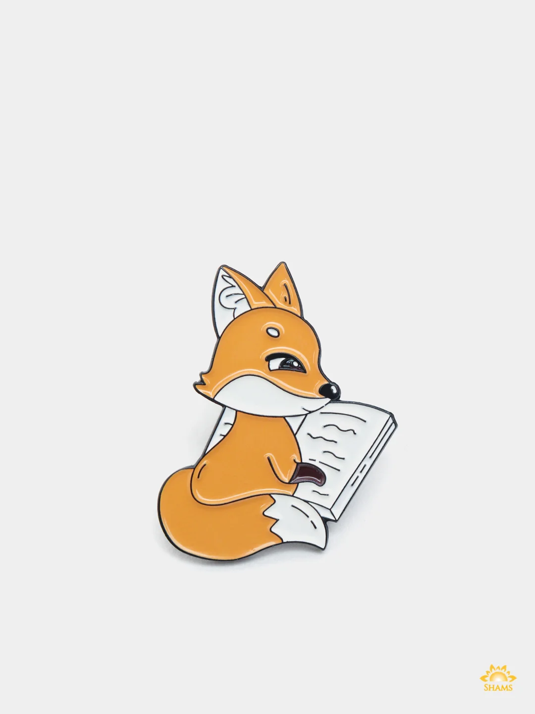 Белый металлический пин-значок "Little Fox"