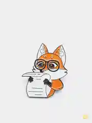Серый металлический пин-значок "Little Fox"