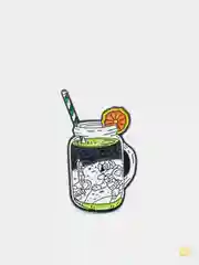 Зеленый металлический пин-значок "Космос"