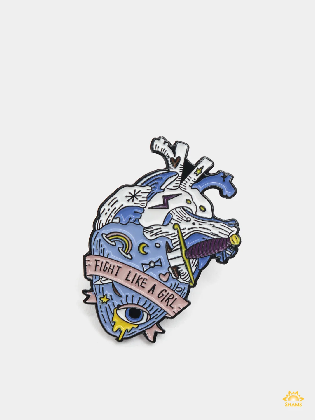 Терракотовый металлический пин-значок "Heart"