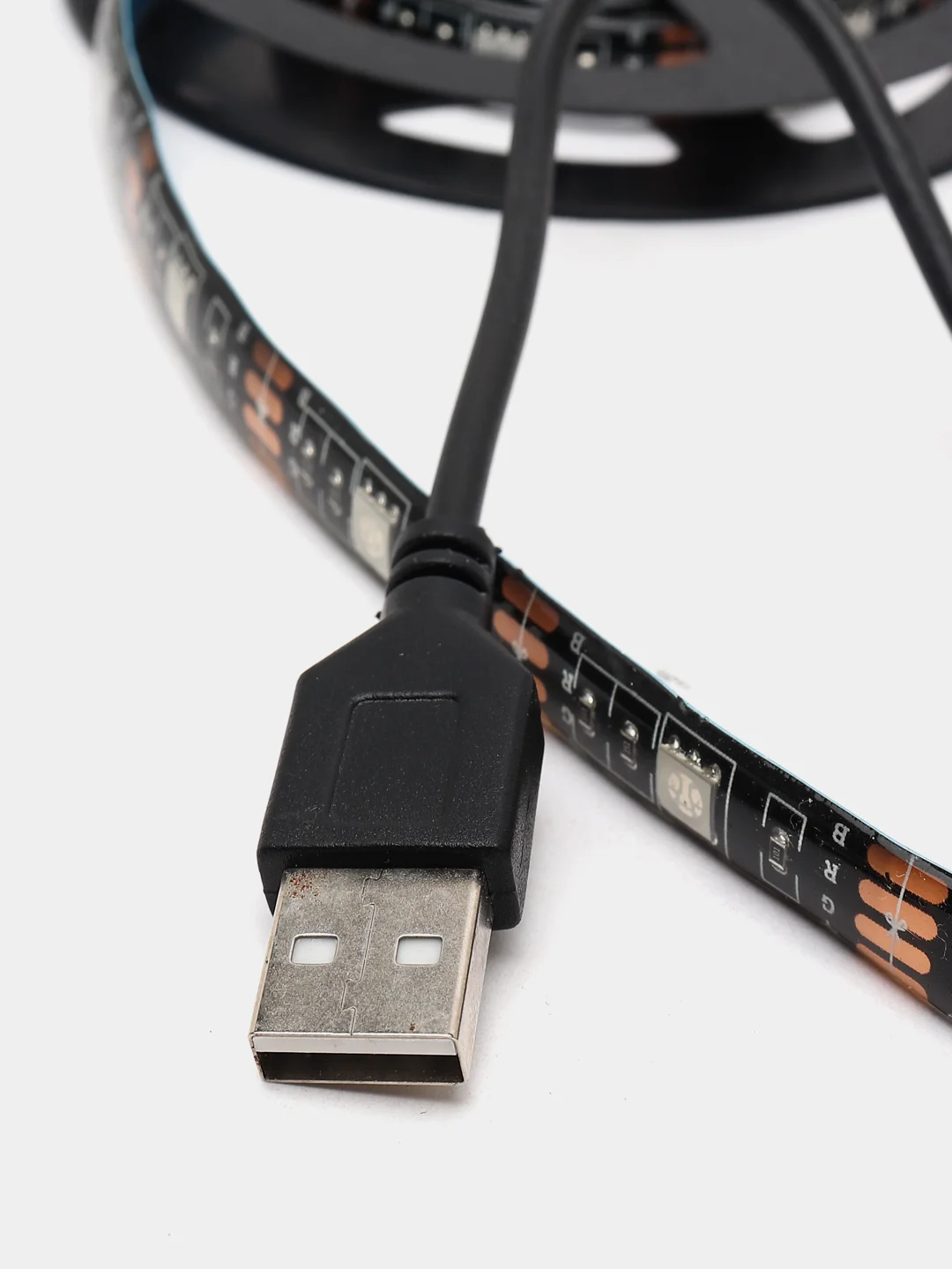 Светодиодная LED лента 5050 RGB 1 м, USB, IP65 с кнопками управления