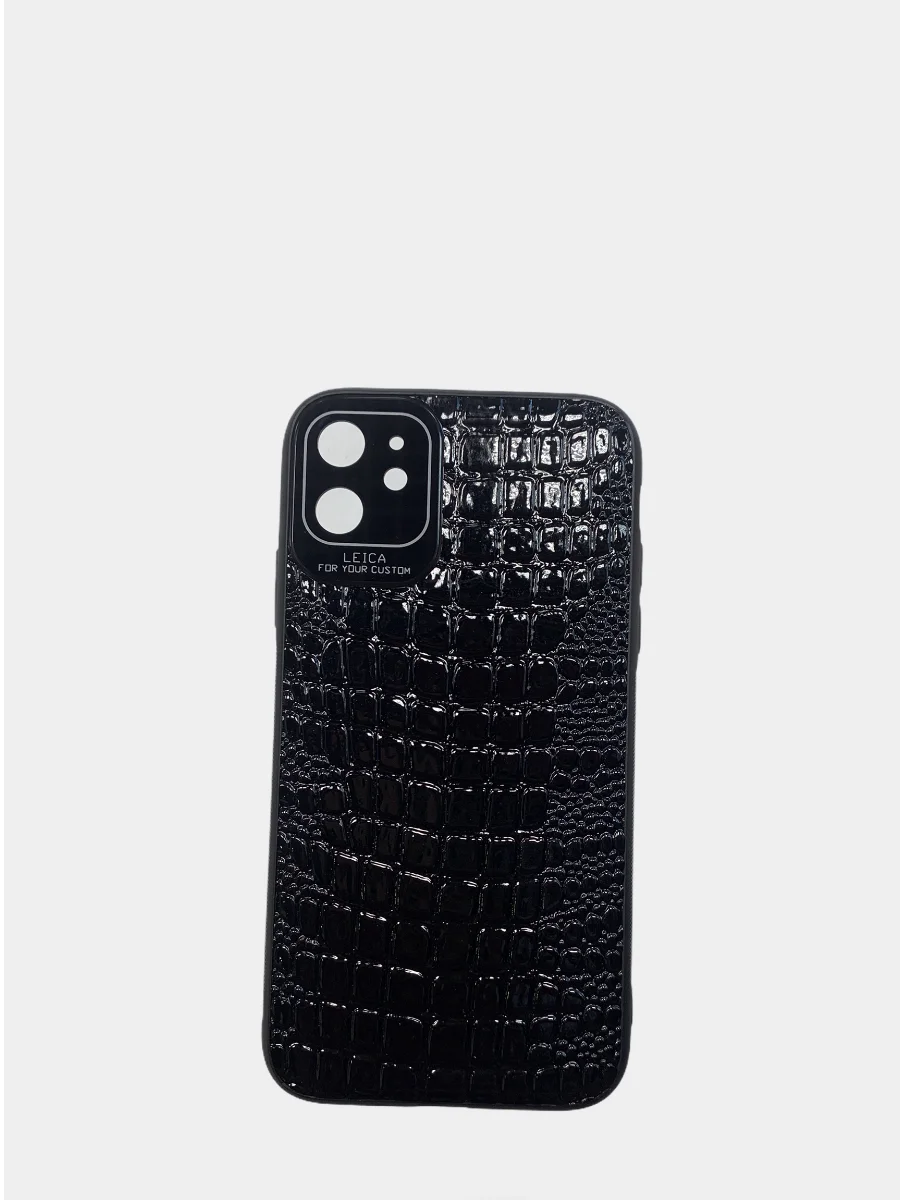 Черный чехол на Samsung A02S, A12, A42, A51, A52, A72, имитация кожи крокодила