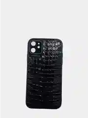 Черный чехол на Samsung A02S, A12, A42, A51, A52, A72, имитация кожи крокодила
