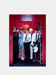 Багровый конверт подарочный для денег с фото открыткой k-pop "BTS"