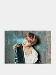 Синий конверт подарочный для денег с фото открыткой k-pop "BTS"