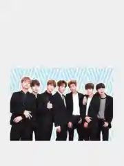 Оранжевый конверт подарочный для денег с фото открыткой k-pop "BTS"