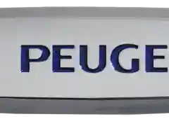 Комплект шильдиков металлических с эмблемой "PEUGEOT" и 4 винтовыми креплениями (Пара)