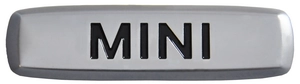Комплект шильдиков металлических с эмблемой авто "MINI" и 4 винтовыми креплениями (Пара)