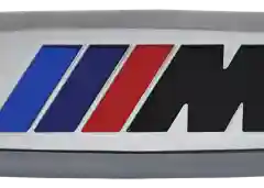 Комплект шильдиков металлических с эмблемой авто "M" и  4 винтовыми креплениями (Пара)
