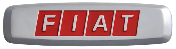 Комплект шильдиков металлических с эмблемой авто "FIAT" и 4 винтовыми креплениями (Пара)