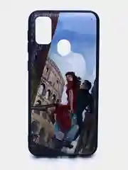 Серый чехол силиконовый с принтом для Samsung Galaxy M30s (самсунг)