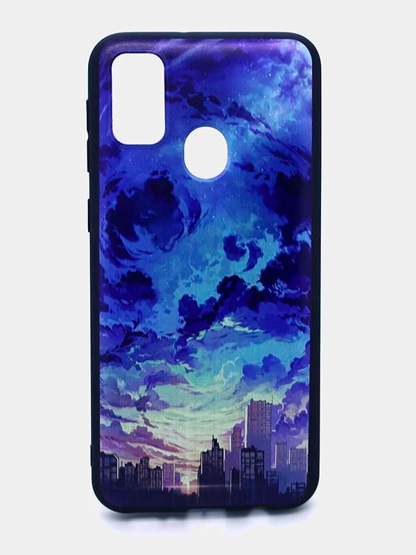 Хаки чехол силиконовый с принтом для Samsung Galaxy M30s (самсунг)