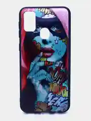 Бежевый чехол силиконовый с принтом для Samsung Galaxy M30s (самсунг)