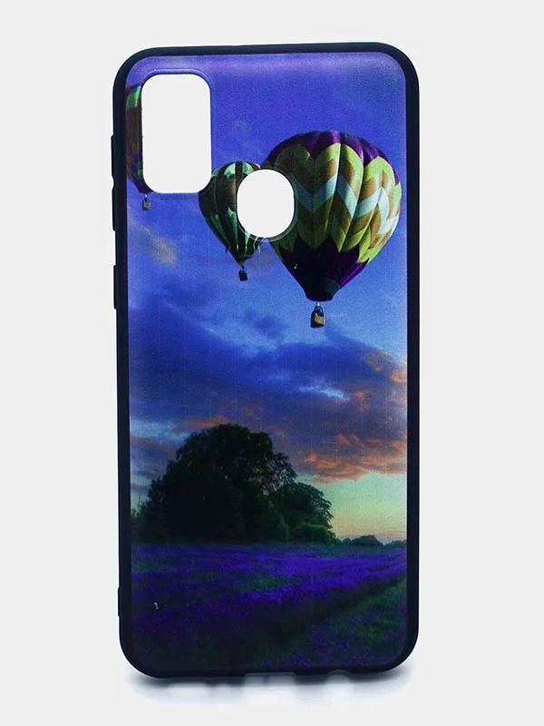 Бежевый меланж чехол силиконовый с принтом для Samsung Galaxy M30s (самсунг)
