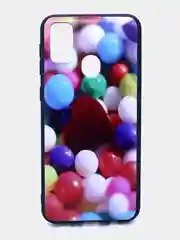 Багровый чехол силиконовый с принтом для Samsung Galaxy M30s (самсунг)