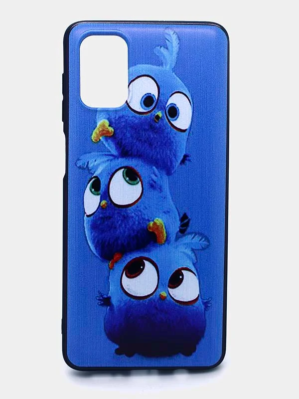 Серый чехол для Samsung (Самсунг) Galaxy M51, силиконовый, с принтом