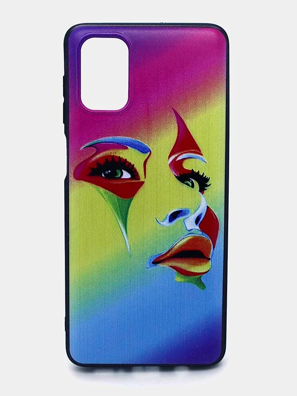 Коричневый чехол для Samsung (Самсунг) Galaxy M51, силиконовый, с принтом