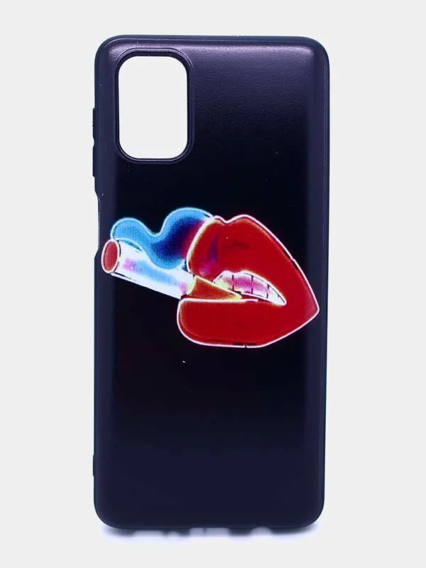 Карамельный чехол для Samsung (Самсунг) Galaxy M51, силиконовый, с принтом