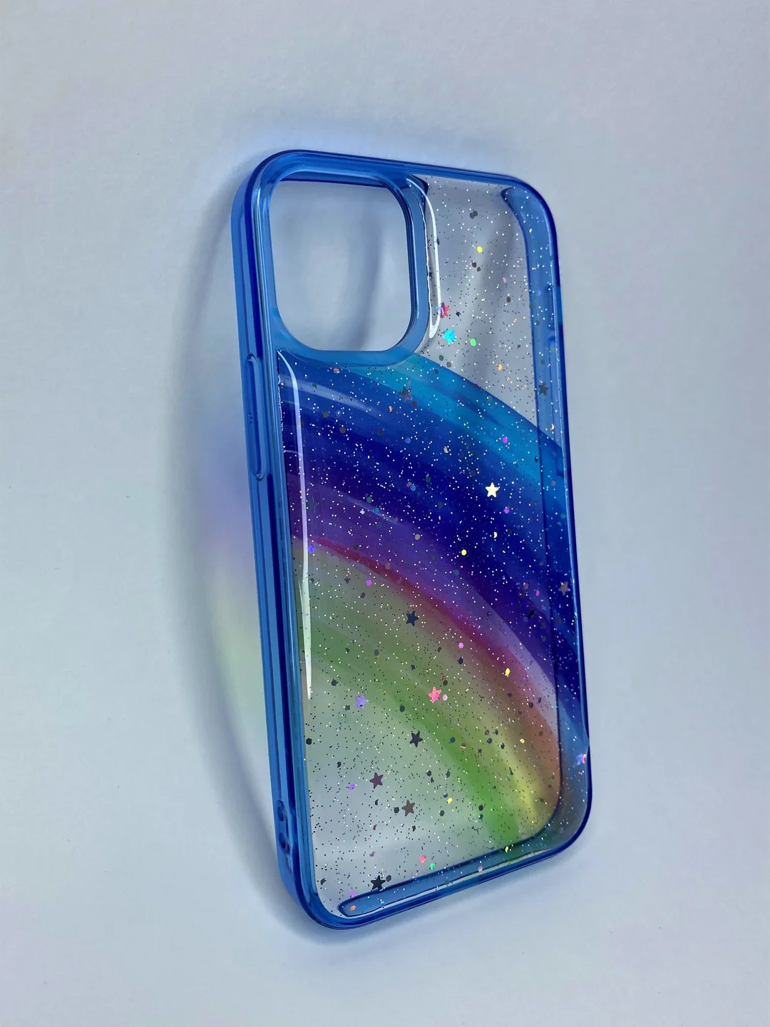 Синий чехол накладка с блестками Apple iPhone 12, 12 Pro, 12 Mini, Honor 9X