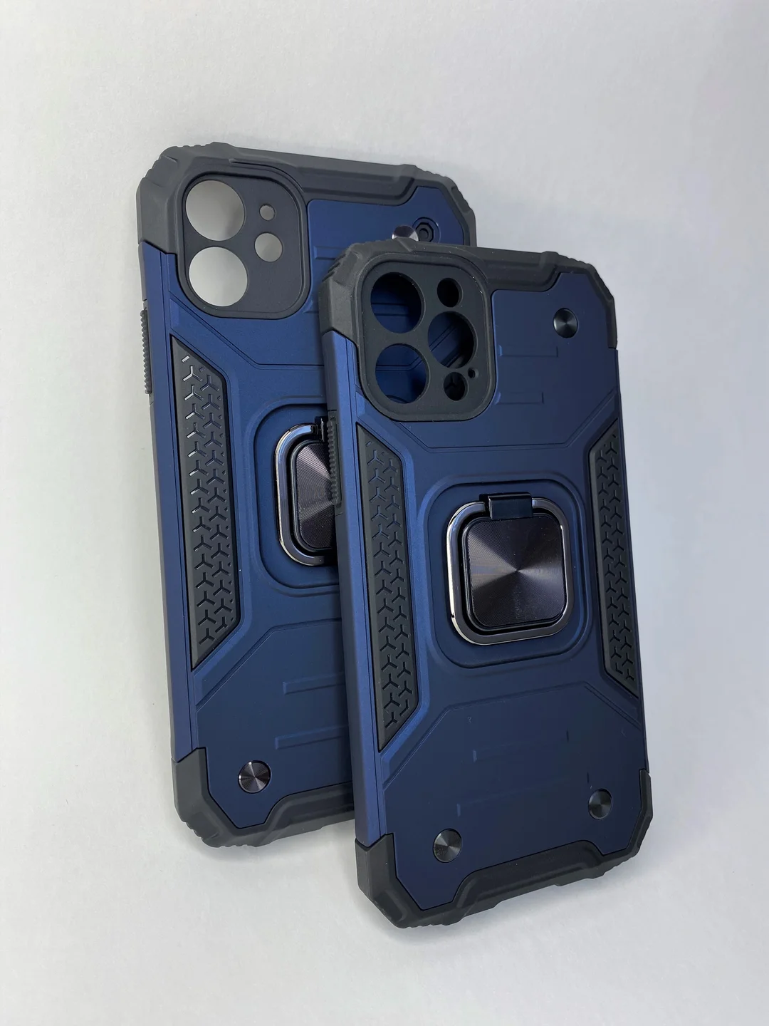 Темно-синий чехол накладка усиленный с попсокетом Apple iPhone 11, 12 Pro